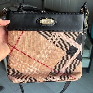 Spartina 449 Black and Tan Crossbody Bag